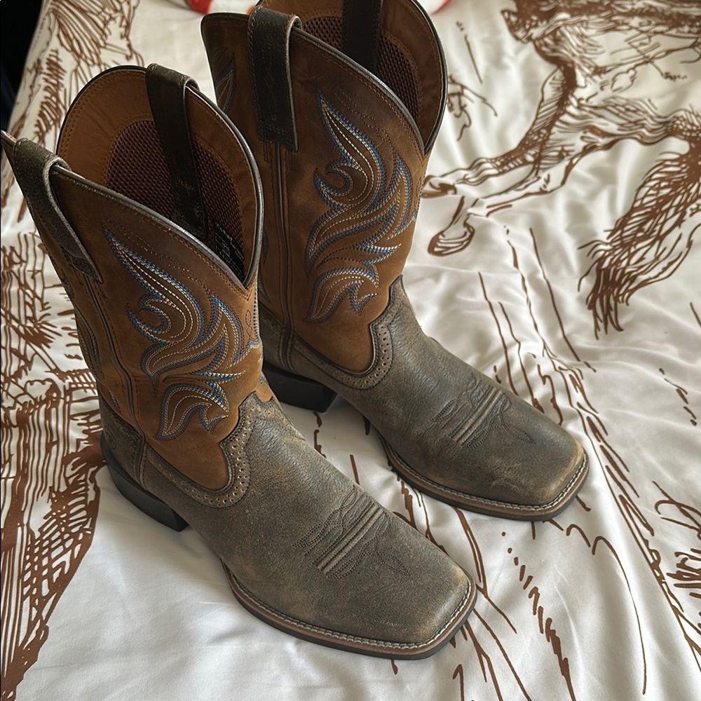 Ariat Brown Roughout Square Toe Boots